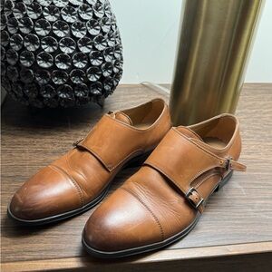 Hugo Boss Tan Leather Oxfords